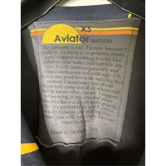 Aviator Nation velour bolt black crewneck pullover sweartshirt women's size XS - Picture 3 of 4